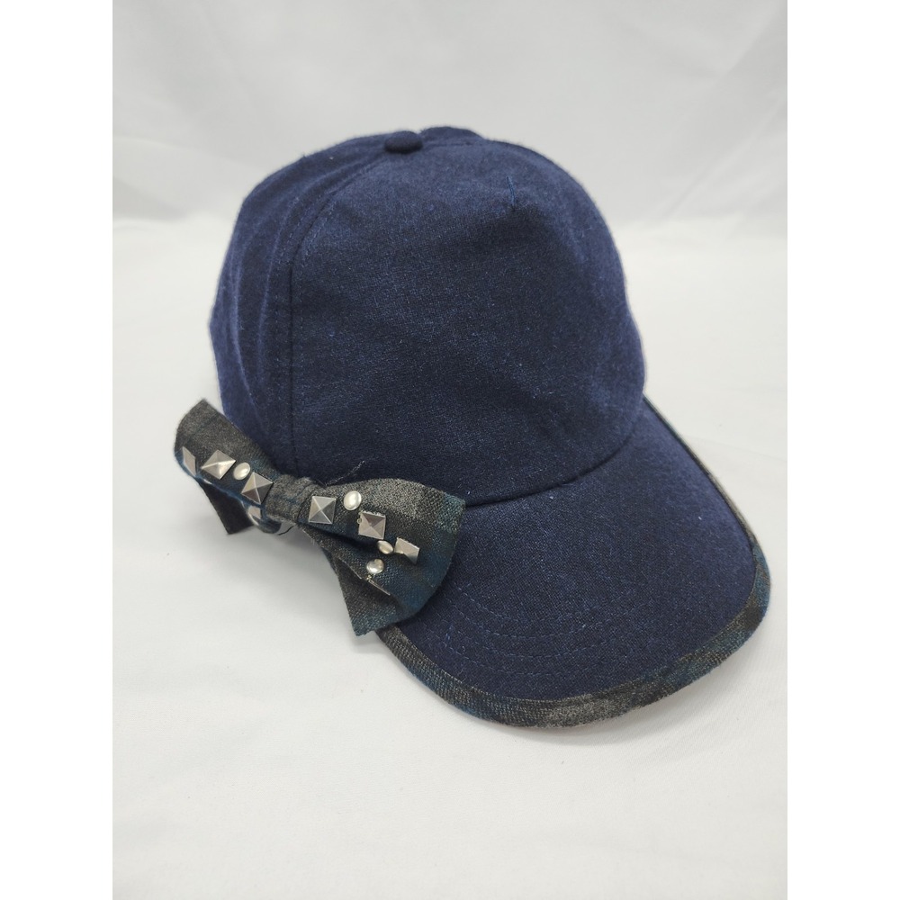 August Accessories‎ Studded Bow Baseball Cap Navy One Size